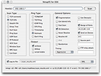 NmapFE frontend